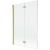 Mexen Mist sprchová zástenka dvojkrídlová ľavá 120 x 150 cm, transparentná, zlatá kartáčovaná - 8A9-120-002-55-00-L