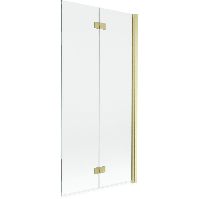 Mexen Mist sprchová zástenka 2-krídlový pravý 90 x 150 cm, transparentný, zlatý kartáčovaný - 8A9-090-002-55-00-P