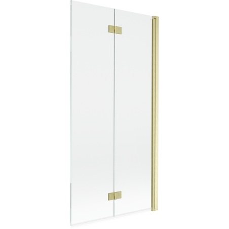 Mexen Mist sprchová zástenka 2-krídlový pravý 90 x 150 cm, transparentný, zlatý kartáčovaný - 8A9-090-002-55-00-P