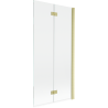 Mexen Mist sprchová zástenka 2-krídlový pravý 90 x 150 cm, transparentný, zlatý kartáčovaný - 8A9-090-002-55-00-P