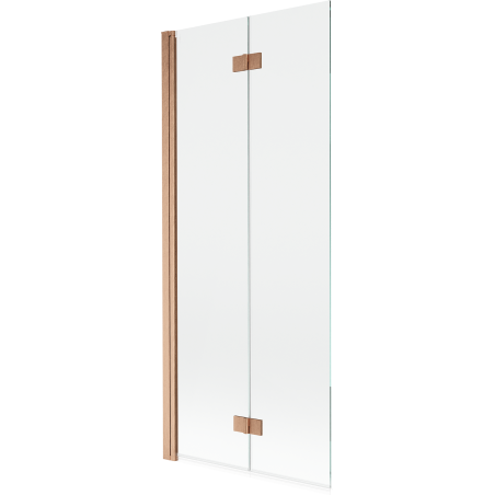 Mexen Mist dvojkrídlová vaňová zástena ľavá 80 x 150 cm, transparentná, brúsená meď - 8A9-080-002-65-00-L