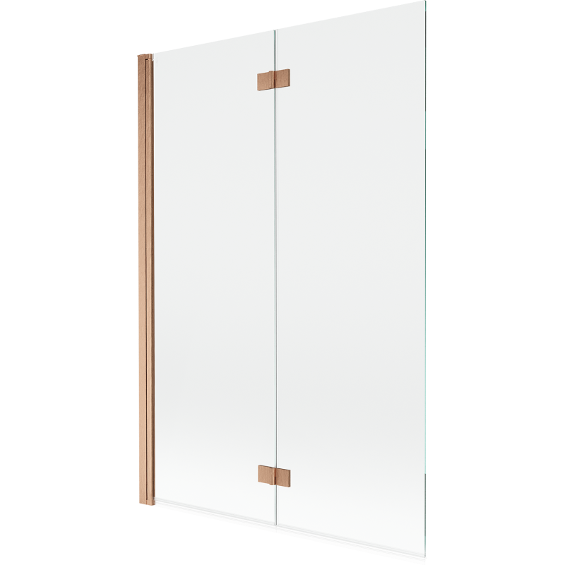 Mexen Mist sprchová zástena 2-krídlová ľavá 120 x 150 cm, transparentná, kefovaná meď - 8A9-120-002-65-00-L