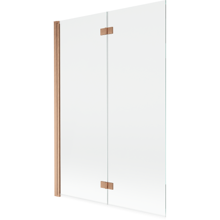 Mexen Mist sprchová zástena 2-krídlová ľavá 120 x 150 cm, transparentná, kefovaná meď - 8A9-120-002-65-00-L