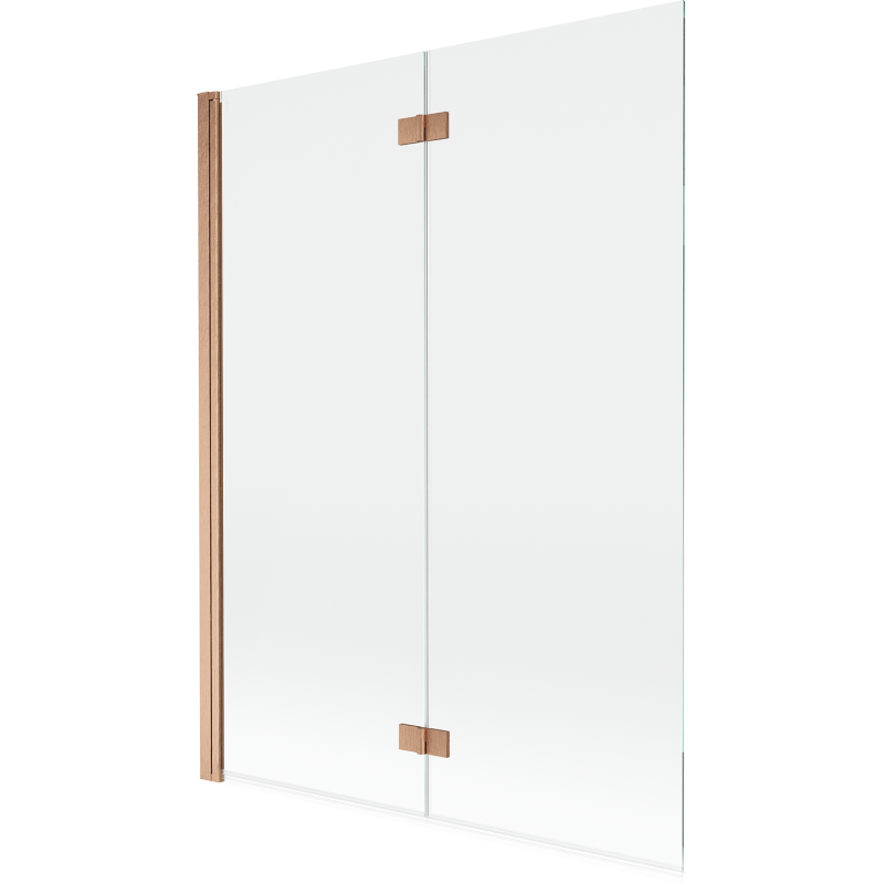 Mexen Mist sprchová zástena 2-krídlová ľavá 130 x 150 cm, transparentná, kartáčovaná meď - 8A9-130-002-65-00-L