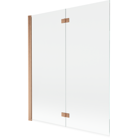 Mexen Mist sprchová zástena, 2-krídlová, ľavá 140 x 150 cm, priehľadná, brúsená meď - 8A9-140-002-65-00-L