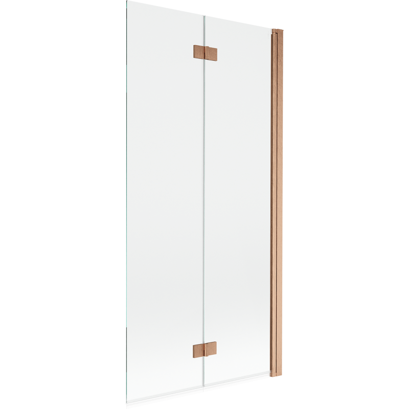 Mexen Mist 2-krídlová pravá sprchová zástenka 90 x 150 cm, transparentná, brúsená meď - 8A9-090-002-65-00-P