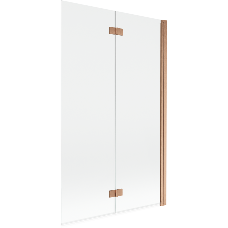 Mexen Mist sprchový paraván 2-krídlový pravý 110 x 150 cm, transparentný, brúsená meď - 8A9-110-002-65-00-P