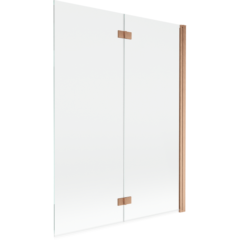 Mexen Mist dva-krídlové sprchové zásteny pravé 130 x 150 cm, transparentné, brúsená meď - 8A9-130-002-65-00-P