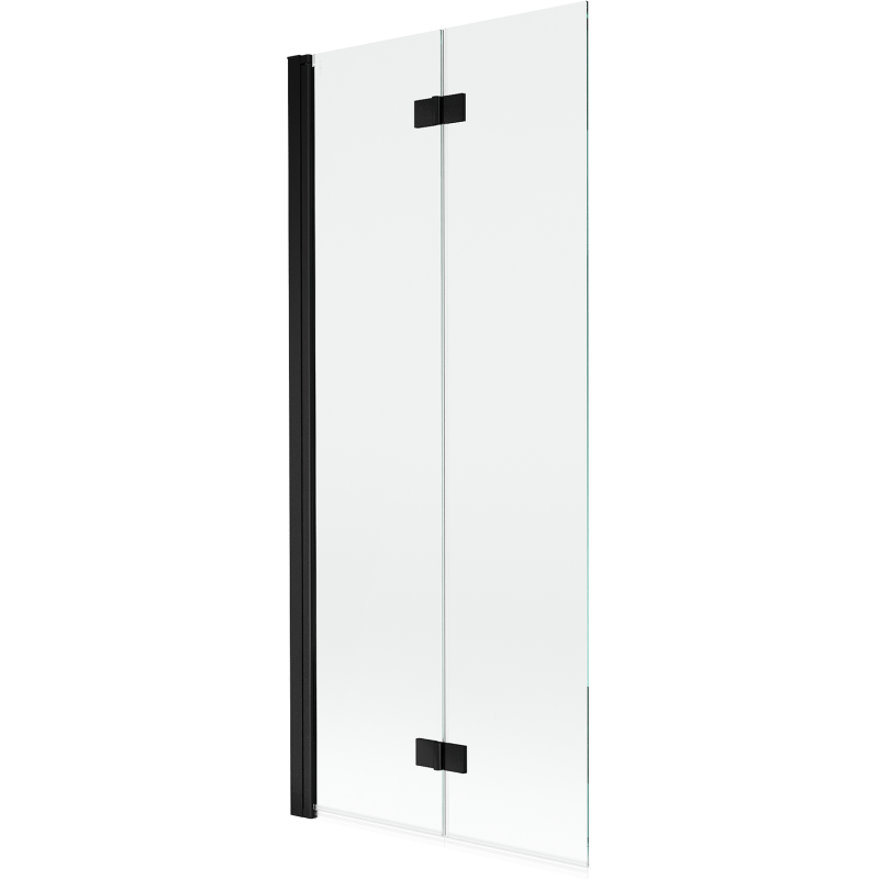 Mexen Mist dvojkrídlová vaňová zástena ľavá 80 x 150 cm, priehľadná, čierna - 8A9-080-002-70-00-L