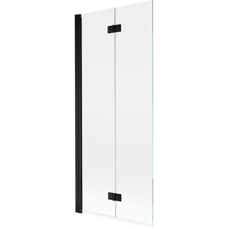 Mexen Mist dvojkrídlová vaňová zástena ľavá 80 x 150 cm, priehľadná, čierna - 8A9-080-002-70-00-L