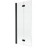 Mexen Mist dvojkrídlová vaňová zástena ľavá 80 x 150 cm, priehľadná, čierna - 8A9-080-002-70-00-L