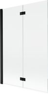 Mexen Mist sprchová zástenka 2-krídlová ľavá 120 x 150 cm, transparentná, čierna - 8A9-120-002-70-00-L