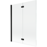 Mexen Mist sprchová zástena 2-krídlová ľavá 130 x 150 cm, transparentná, čierna - 8A9-130-002-70-00-L