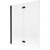 Mexen Mist sprchová zástená 2-krídlová ľavá 140 x 150 cm, transparentná, čierna - 8A9-140-002-70-00-L