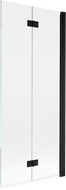 Mexen Mist sprchová zástena 2-krídlová pravá 80 x 150 cm, priehľadná, čierna - 8A9-080-002-70-00-P