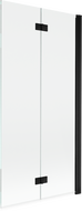 Mexen Mist sprchový paraván dvojkrídlový pravý 90 x 150 cm, číry, čierny - 8A9-090-002-70-00-P