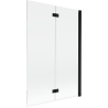Mexen Mist sprchová zástená 2-krídlová pravá 120 x 150 cm, priehľadná, čierna - 8A9-120-002-70-00-P