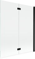 Mexen Mist sprchová zástena 2-krídlová pravá 140 x 150 cm, transparentná, čierna - 8A9-140-002-70-00-P