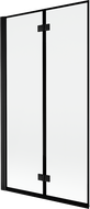 Mexen Mist sprchový paraván 2-krídlový ľavý 100 x 150 cm, čierny rám, čierny - 8A9-100-002-70-70-L