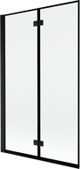 Mexen Mist vaneľový paraván, 2-krídlový ľavý 110 x 150 cm, čierny rám, čierny - 8A9-110-002-70-70-L