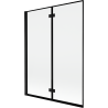 Mexen Mist sprchová zástena 2-krídlová ľavá 130 x 150 cm, čierny rám, čierna - 8A9-130-002-70-70-L