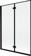 Mexen Mist sprchová zástena 2-krídlová ľavá 130 x 150 cm, čierny rám, čierna - 8A9-130-002-70-70-L
