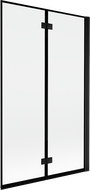 Mexen Mist sprchový paraván 2-krídlový pravý 110 x 150 cm, čierny rám, čierny - 8A9-110-002-70-70-P