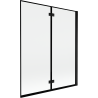 Mexen Mist sprchová zástena dvojdverová pravá 140 x 150 cm, čierny rám, čierna - 8A9-140-002-70-70-P