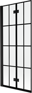Mexen Mist vaničková zábrana 2-krídlová ľavá 80 x 150 cm, čierna mriežka, čierna - 8A9-080-002-70-77-L