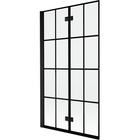 Mexen Mist sprchová zástená 2-krídlová ľavá 100 x 150 cm, čierna mriežka, čierna - 8A9-100-002-70-77-L