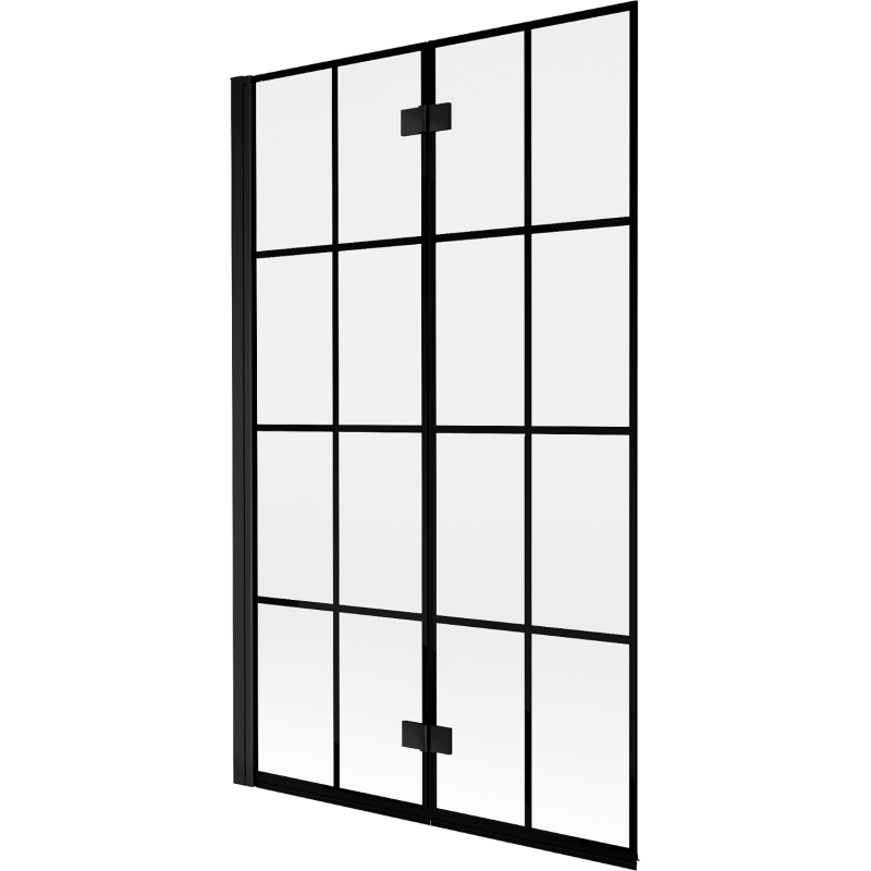 Mexen Mist sprchový kút s 2-krídlovými dverami, ľavý 110 x 150 cm, čierna mriežka, čierny - 8A9-110-002-70-77-L