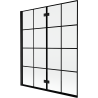Mexen Mist sprchová zástena 2-krídlová ľavá 140 x 150 cm, čierna mriežka, čierna - 8A9-140-002-70-77-L