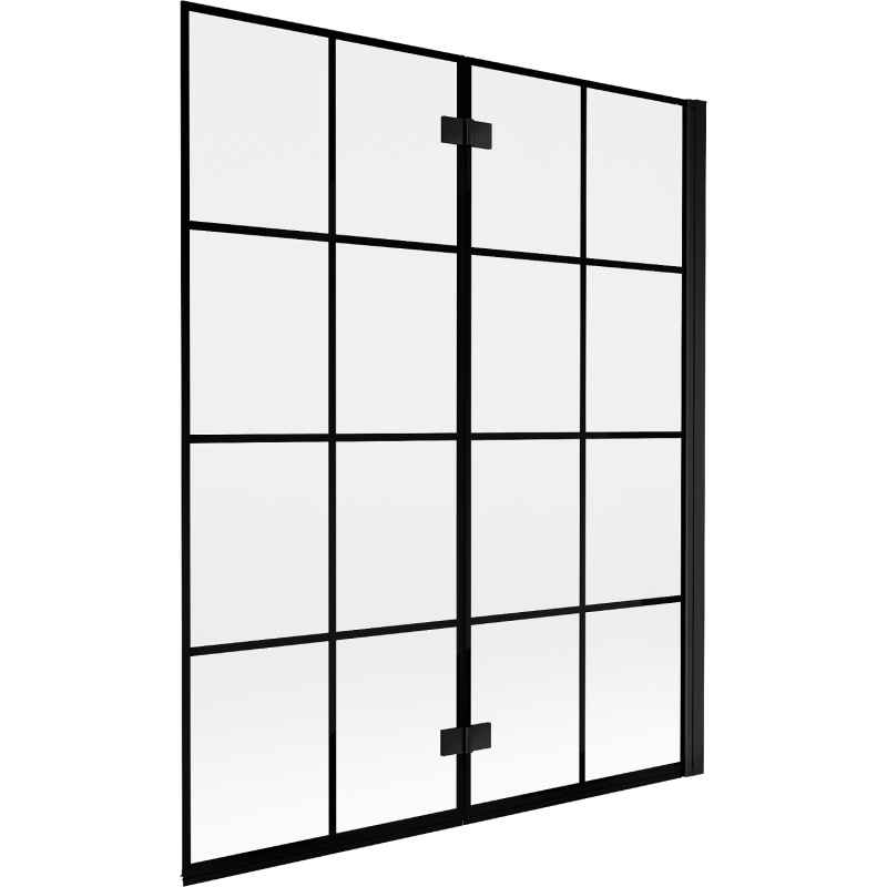Mexen Mist dvojkrídlový sprchový paraván pravý 140 x 150 cm, čierna mriežka, čierny - 8A9-140-002-70-77-P