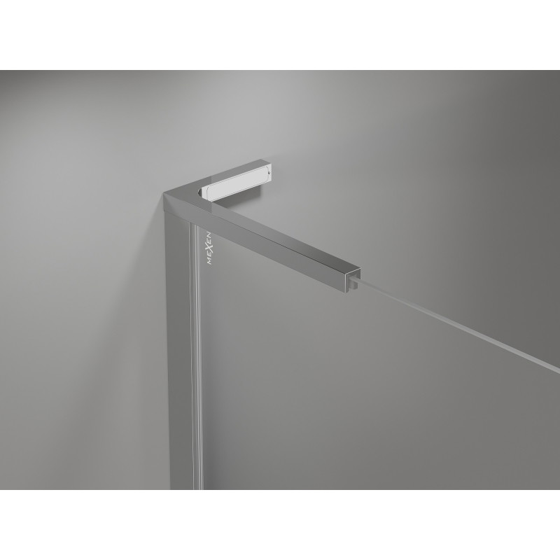 Mexen Mist L asymetrická výklopná sprchová kabína päťuholníková 80 x 90 cm, transparentná, chróm - 8A8L-080-090-01-00
