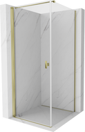 Mexen Mist-B sprchová kabína s otváracími dverami 70 x 70 cm, transparentná, zlatá - 8A2T-070-070-50-00
