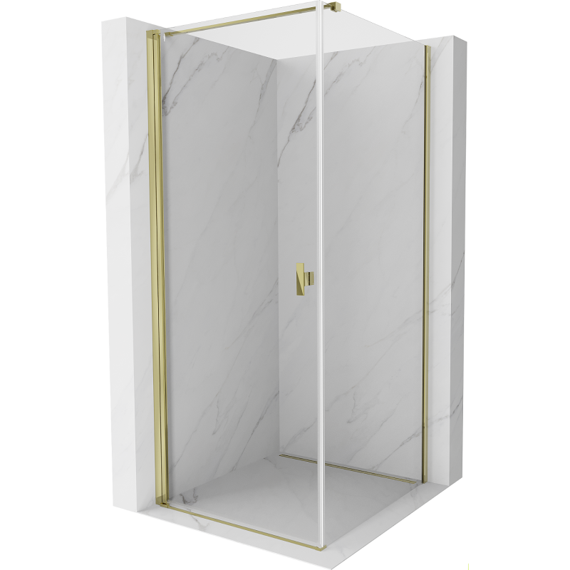 Mexen Mist-B sprchovací kút 90 x 90 cm, priehľadný, zlatá - 8A2T-090-090-50-00