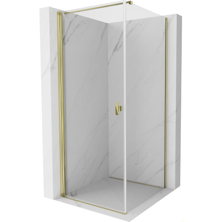 Mexen Mist-B sprchovací kút 90 x 90 cm, priehľadný, zlatá - 8A2T-090-090-50-00