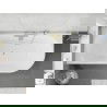 Mexen Silo voľne stojaca rohová vaňa ľavá ryhovaná 150 x 75 cm, biela, prepad zlatý kartáčovaný - 52891507500L-55