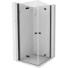 Mexen Mist-F Duo skladací sprchovací kút 70 x 70 cm, transparentný, čierny - 8A6-070L-070P-70-00