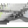 Mexen Silo voľne stojaca rohova ľavá ryhovaná vaňa 150 x 75 cm, biela, prepad gun gray brúsený - 52891507500L-66