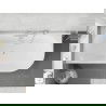 Mexen Silo voľne stojaca rohová vaňa ľavá ryhovaná 150 x 75 cm, biela, prepad matný nikel - 52891507500L-97