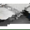 Mexen Silo voľne stojaca rohová ľavá ryhovaná vaňa 150 x 75 cm, biela/čierna, prepad biely- 52891507575L-20
