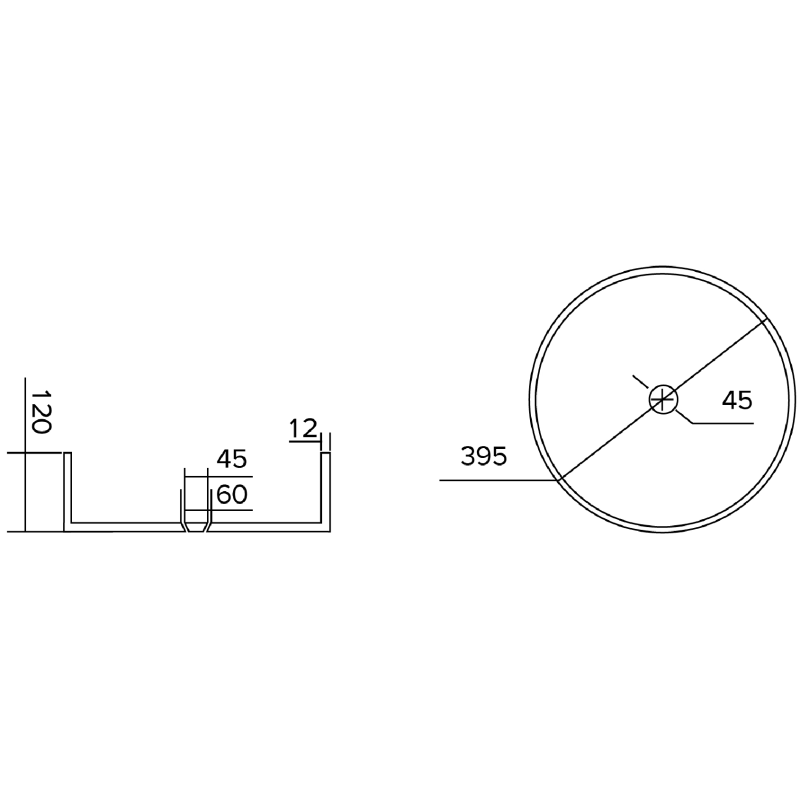 Mexen Eiva sklenené umývadlo na dosku 39 x 39 cm, transparentné - 24163900