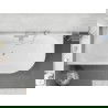 Mexen Silo voľne stojaca rohová vaňa ľavá ryhovaná 150 x 75 cm, biela/čierna, prepad chróm - 52891507575L-01