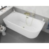 Mexen Silo voľne stojaca rohová vaňa ľavá ryhovaná 170 x 80 cm, biela, prepad zlatý - 52891708000L-50