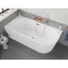 Mexen Silo voľne stojaca rohová ľavá ryhovaná vaňa 170 x 80 cm, biela, prepad ružové zlato - 52891708000L-60