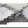 Mexen Silo voľne stojaca rohová ľavá ryhovaná 170 x 80 cm, biela, prepad gun metal - 52891708000L-95