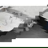 Mexen Silo voľne stojaca rohová ľavá ryhovaná vaňa 170 x 80 cm, biela/čierna, prepad gun gray brúsený - 52891708075L-66