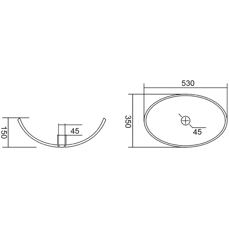 Mexen Zira sklenené umývadlo na dosku 53 x 35 cm, čierne - 24175370