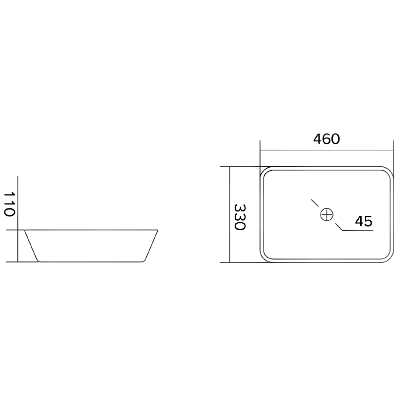 Mexen Tiva sklenené umývadlo na dosku 46 x 33 cm, transparentné - 24184600